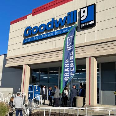 Raytown Goodwill store front with Grand Opening sign