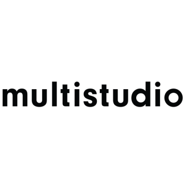 multistudio logo in black over white