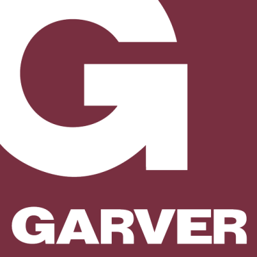 Garver logo in burgundy and white
