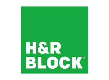 H&R Block logo - Green square with white, capital, block letters spelling H&R BLOCK