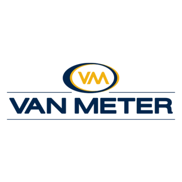 Van Meter logo in gold and navy