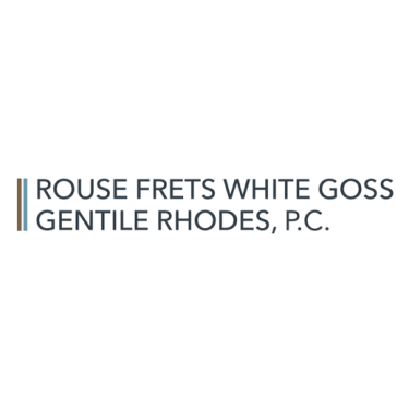 Rouse Frets White Goss Gentile Rhodes, P.C. logo on white background